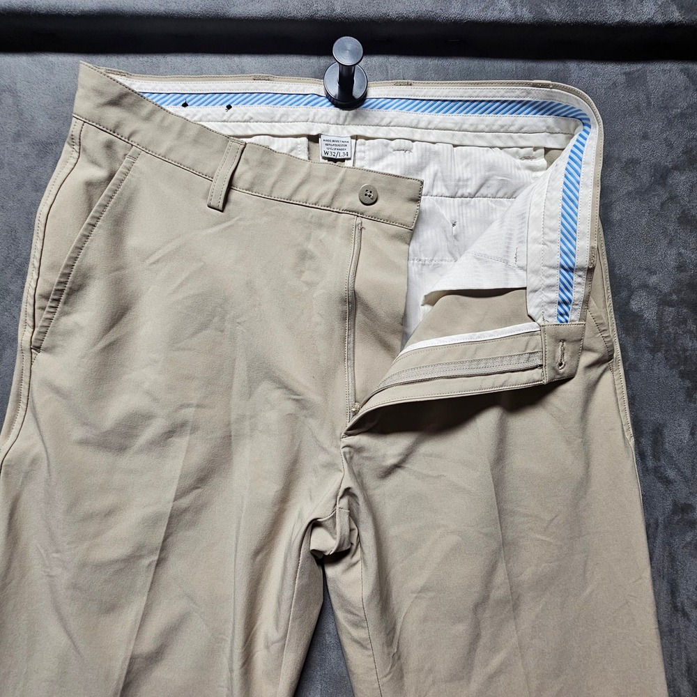 FootJoy Mens Performance Golf Pants Khaki Tan Straight Leg W32 L34 Stretch FJ